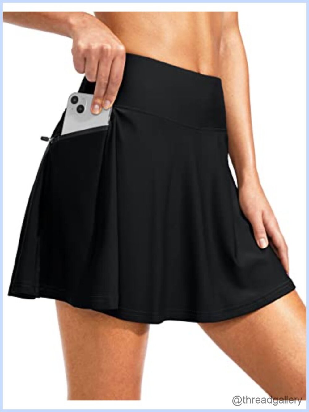 High Waisted Swim Skirt with Zipper Pockets Tankini Bottoms Chlorine Resistant